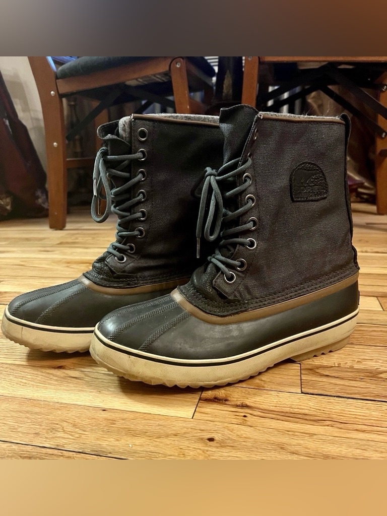Sorel Men’s Dark Green Canvas And Rubber Lace-Up Boots